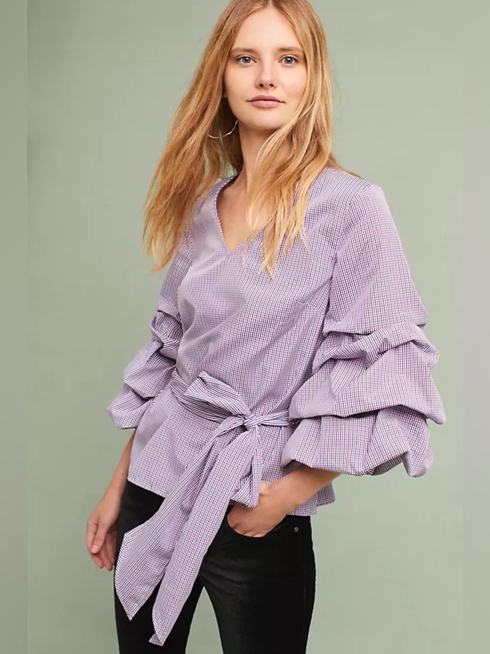 Anthropologie Sunday in Brooklyn Avelina Ruffled Gingham Blouse (Price Firm)